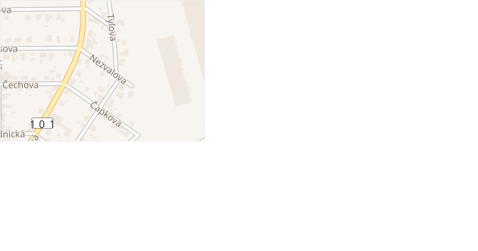 Nezvalova v obci Jirny - mapa ulice