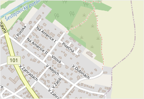 Písečná v obci Jirny - mapa ulice