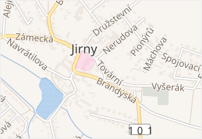 Ulička v obci Jirny - mapa ulice
