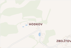 Hodkov v obci Jistebnice - mapa části obce