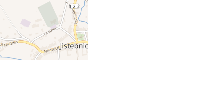 Kostelní v obci Jistebnice - mapa ulice