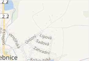 Úvozní v obci Jistebnice - mapa ulice