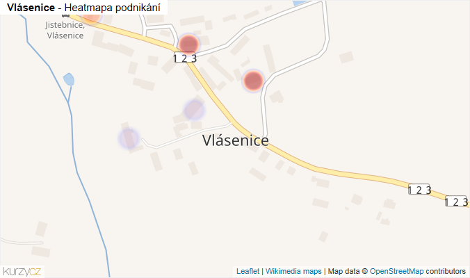 Mapa Vlásenice - Firmy v části obce.