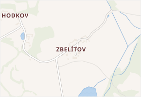 Zbelítov v obci Jistebnice - mapa části obce