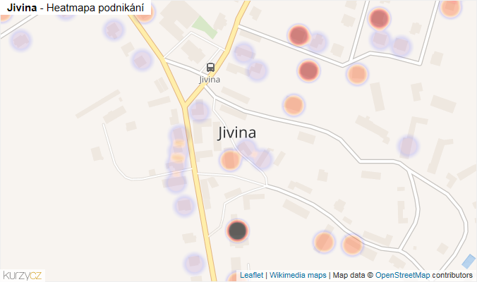 Mapa Jivina - Firmy v části obce.