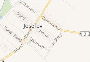 Horní v obci Josefov - mapa ulice