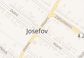 Josefov v obci Josefov - mapa části obce