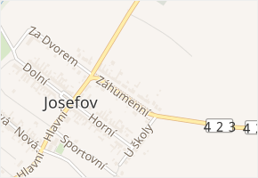 Záhumenní v obci Josefov - mapa ulice