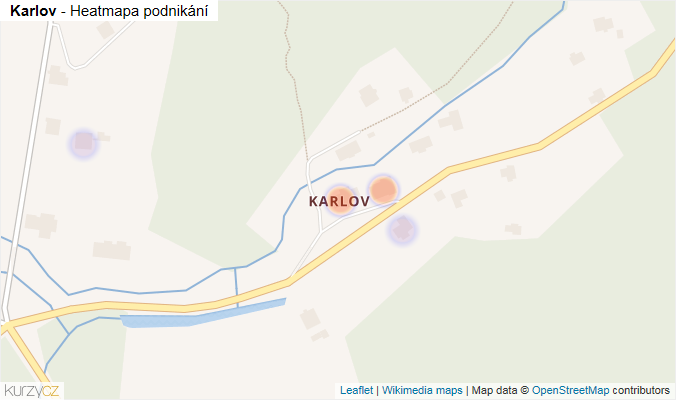Mapa Karlov - Firmy v části obce.