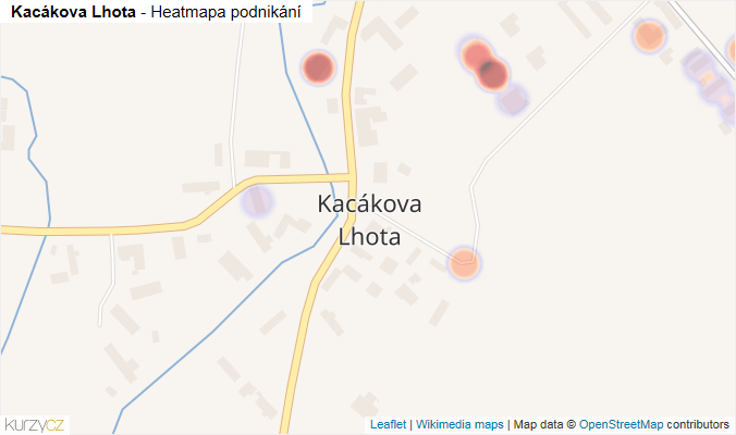 Mapa Kacákova Lhota - Firmy v části obce.
