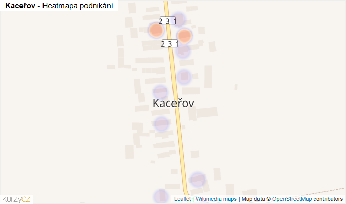 Mapa Kaceřov - Firmy v části obce.