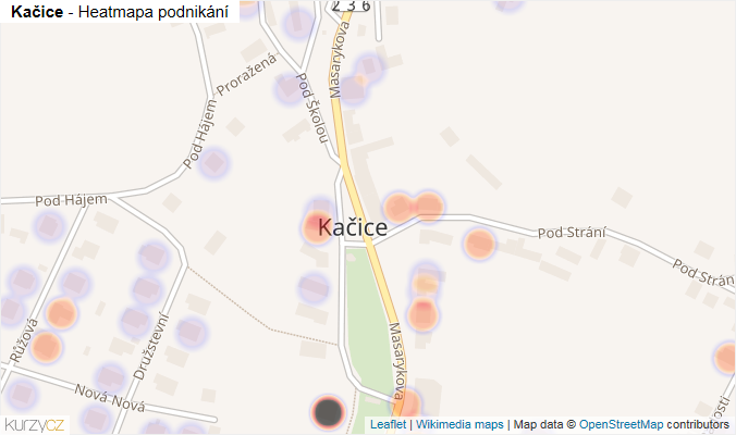 Mapa Kačice - Firmy v části obce.