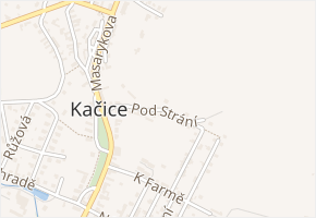 Pod strání v obci Kačice - mapa ulice