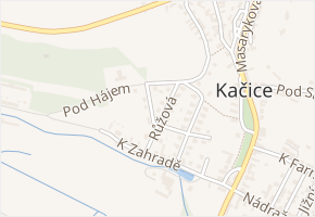 Růžová v obci Kačice - mapa ulice