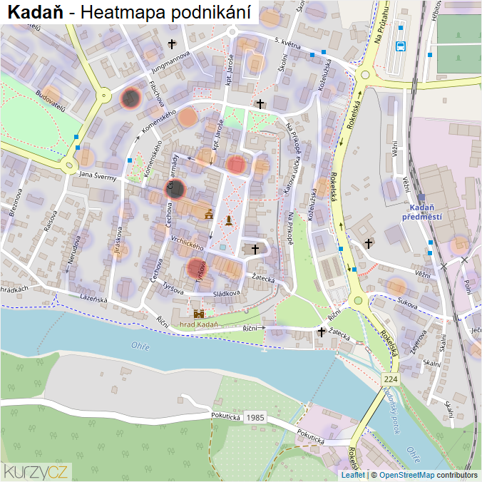 Mapa Kadaň - Firmy v obci.