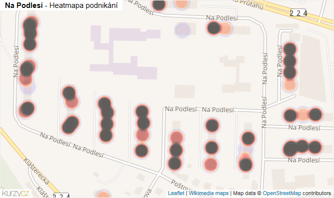 Mapa Na Podlesí - Firmy v ulici.