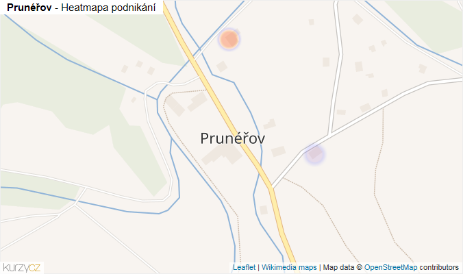 Mapa Prunéřov - Firmy v části obce.