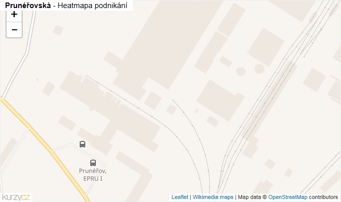 Mapa Prunéřovská - Firmy v ulici.