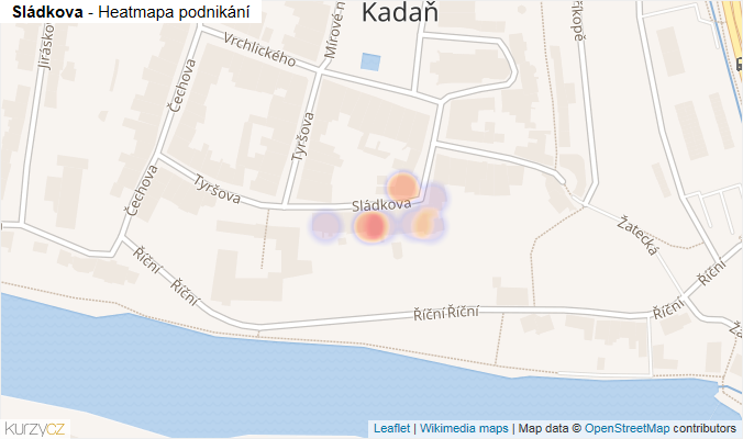 Mapa Sládkova - Firmy v ulici.