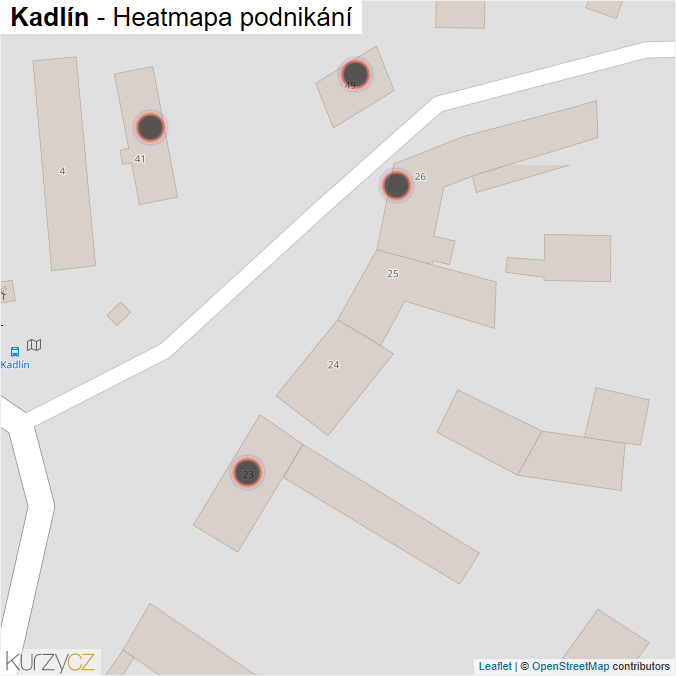 Mapa Kadlín - Firmy v obci.