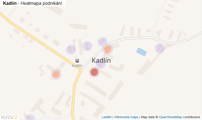Mapa Kadlín - Firmy v části obce.