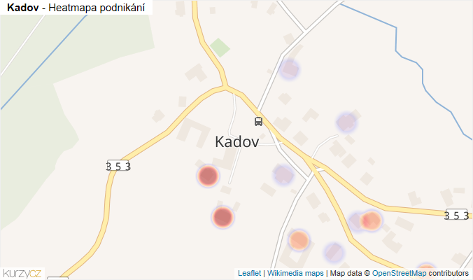 Mapa Kadov - Firmy v části obce.