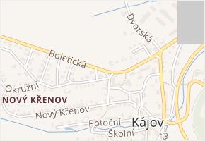 Boletická v obci Kájov - mapa ulice