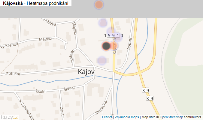 Mapa Kájovská - Firmy v ulici.