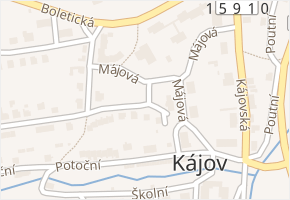 Májová v obci Kájov - mapa ulice