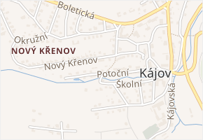 Potoční v obci Kájov - mapa ulice