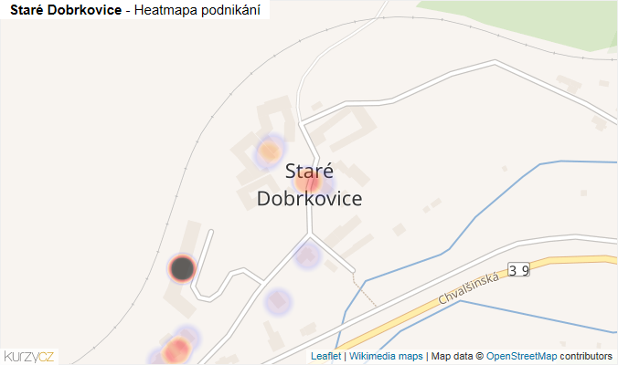 Mapa Staré Dobrkovice - Firmy v části obce.