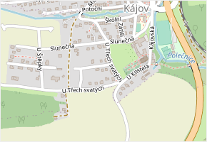 U Třech svatých v obci Kájov - mapa ulice