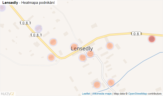 Mapa Lensedly - Firmy v části obce.