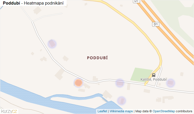 Mapa Poddubí - Firmy v části obce.