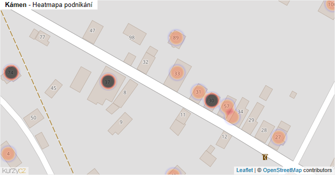 Kámen - mapa podnikání