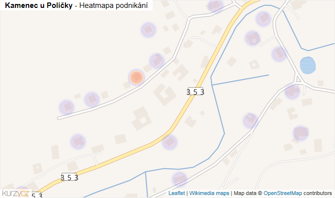 Mapa Kamenec u Poličky - Firmy v části obce.