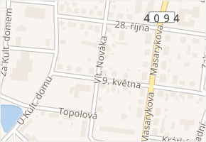 9. května v obci Kamenice nad Lipou - mapa ulice