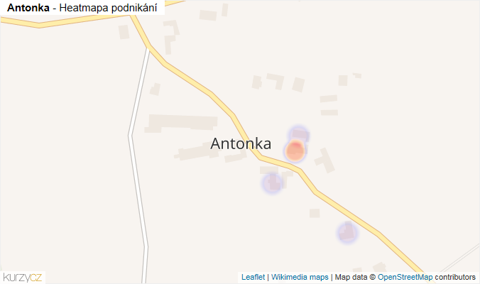 Mapa Antonka - Firmy v části obce.