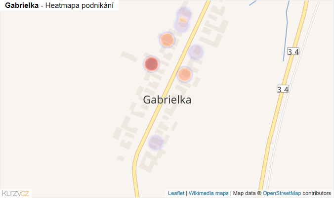 Mapa Gabrielka - Firmy v části obce.