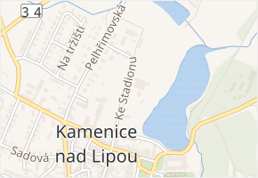 Ke Stadionu v obci Kamenice nad Lipou - mapa ulice