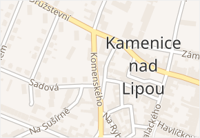 Komenského v obci Kamenice nad Lipou - mapa ulice