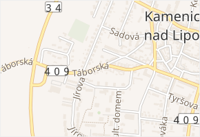 Táborská v obci Kamenice nad Lipou - mapa ulice