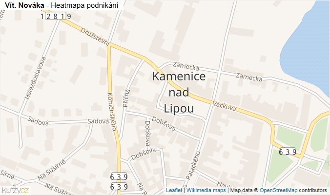 Mapa Vít. Nováka - Firmy v ulici.