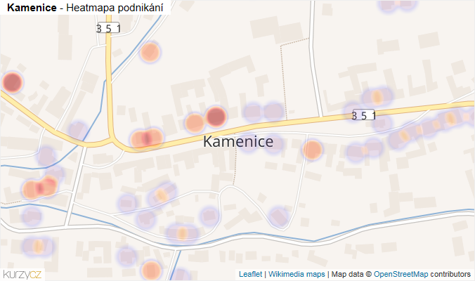 Mapa Kamenice - Firmy v části obce.