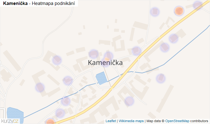 Mapa Kamenička - Firmy v části obce.
