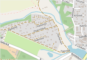 Hyacintová v obci Kamenice - mapa ulice