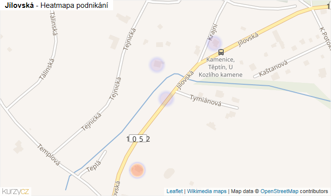 Mapa Jílovská - Firmy v ulici.