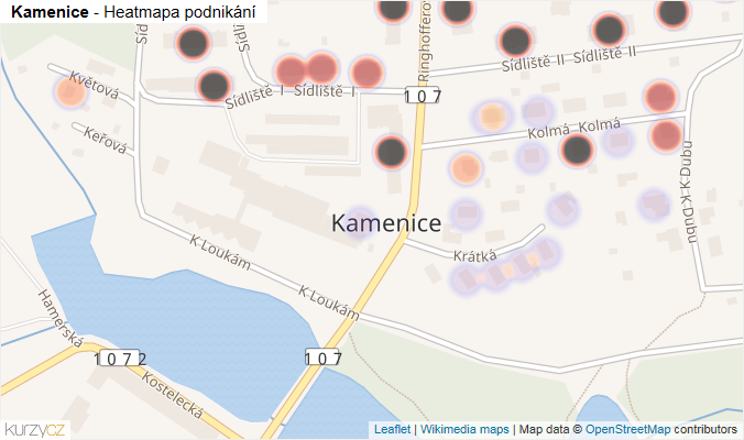 Mapa Kamenice - Firmy v části obce.