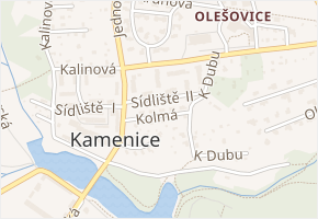 Kolmá v obci Kamenice - mapa ulice