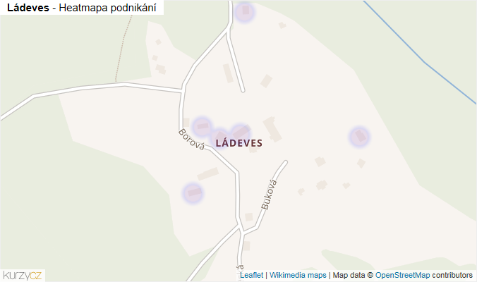 Mapa Ládeves - Firmy v části obce.